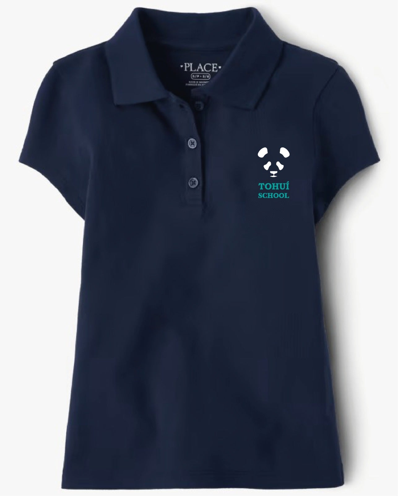 Navy Blue Short-Sleeve Pique Polo Girls