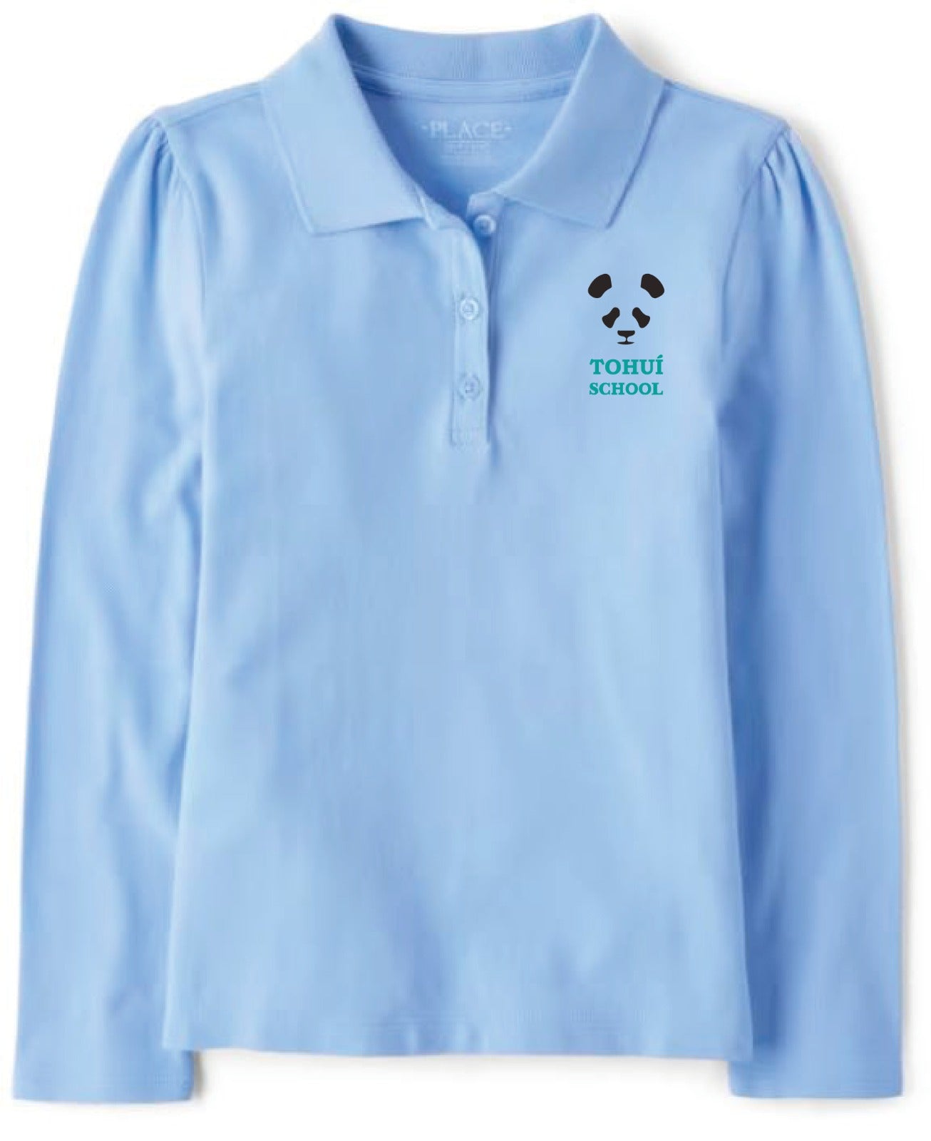 Light Blue (Daybreak) Long-Sleeve Polo Shirt Girls