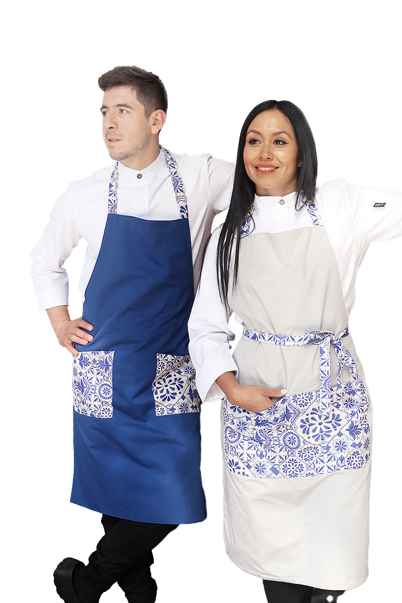 Duo Apron (Silver & Blue)
