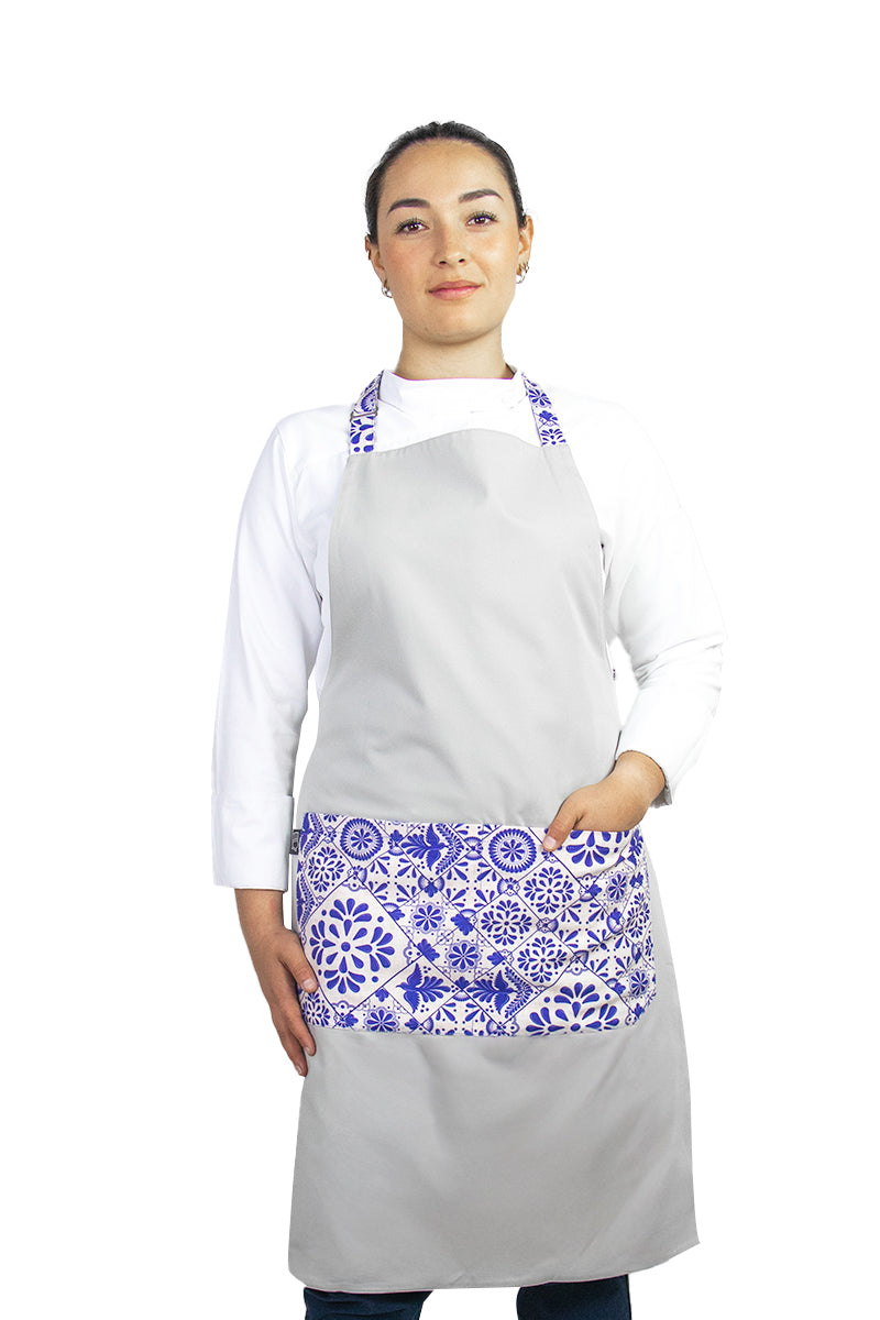 Duo Apron (Silver & Blue)