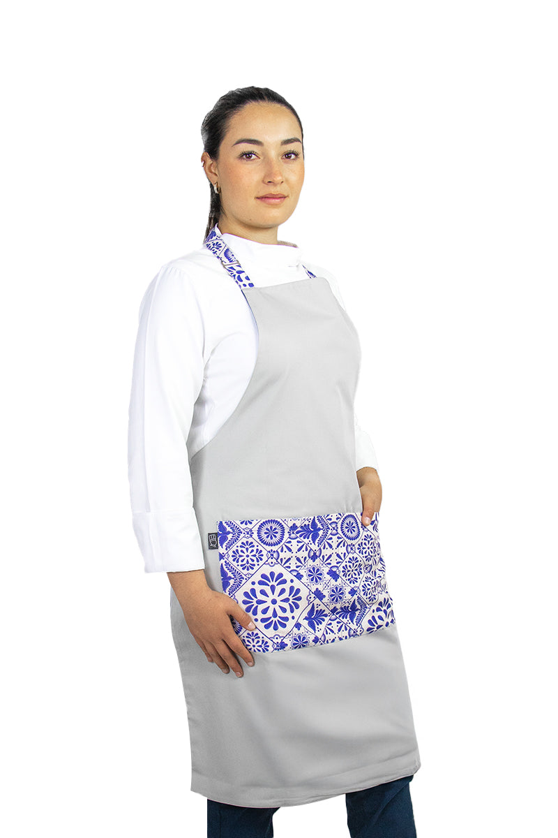 Duo Apron (Silver & Blue)