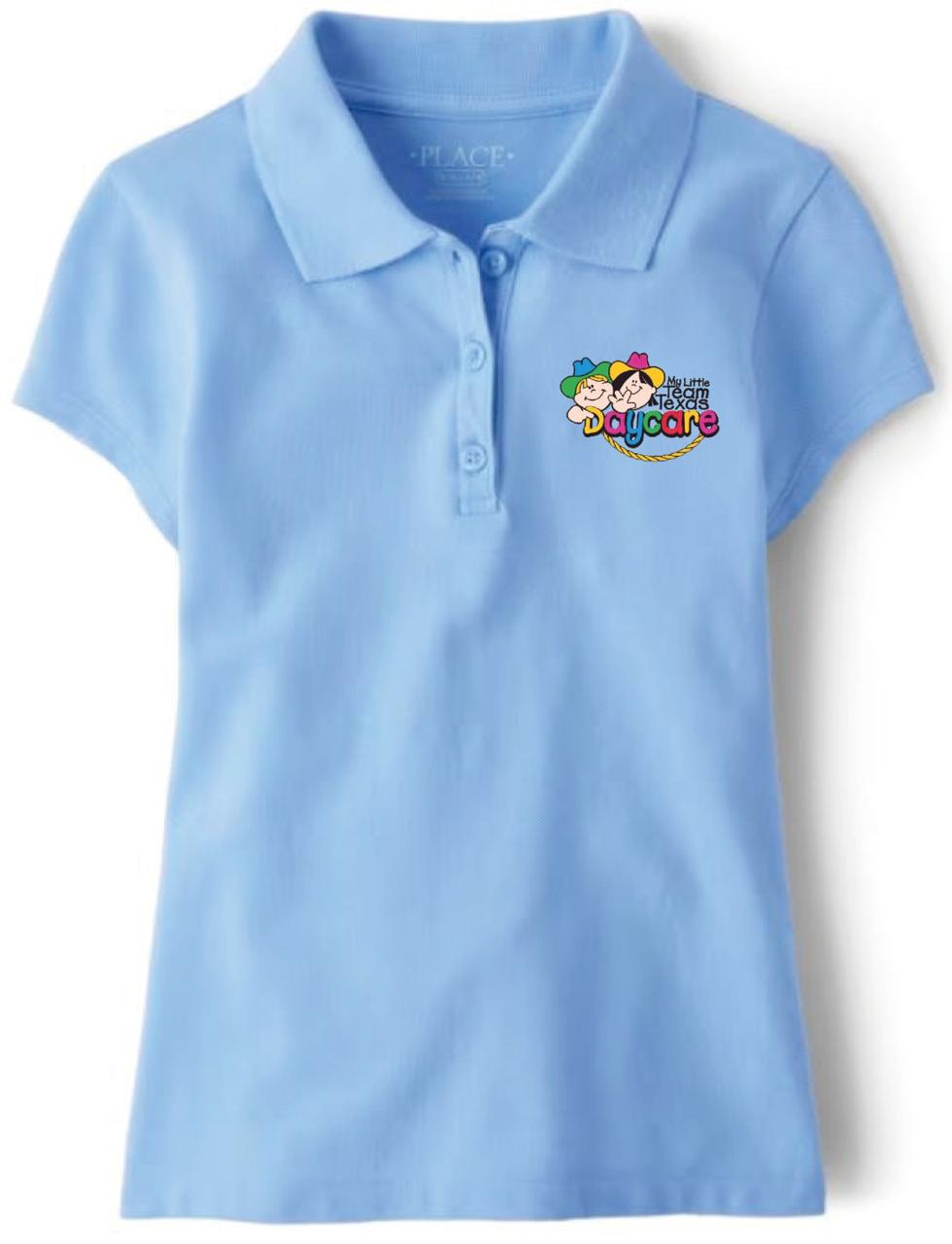 Light Blue (Daybreak) Short-Sleeve Polo Shirt Girls