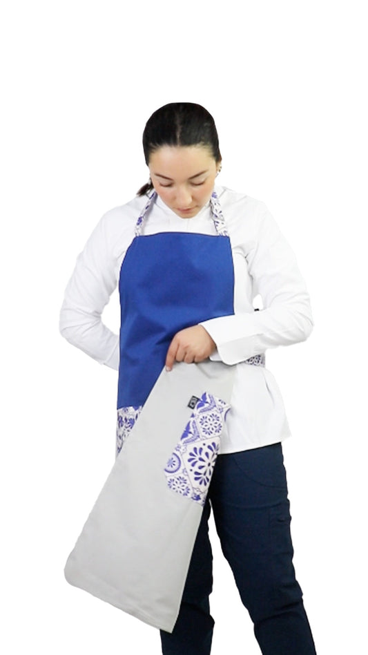 Duo Apron (Silver & Blue)